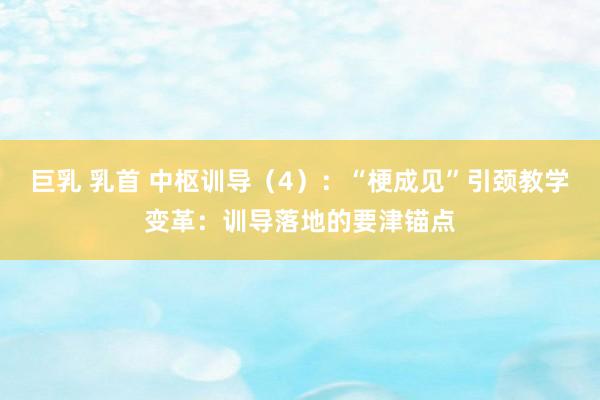 巨乳 乳首 中枢训导（4）：“梗成见”引颈教学变革：训导落地的要津锚点