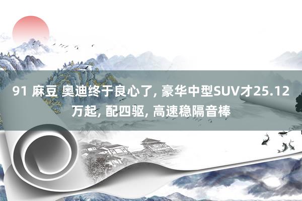 91 麻豆 奥迪终于良心了， 豪华中型SUV才25.12万起， 配四驱， 高速稳隔音棒