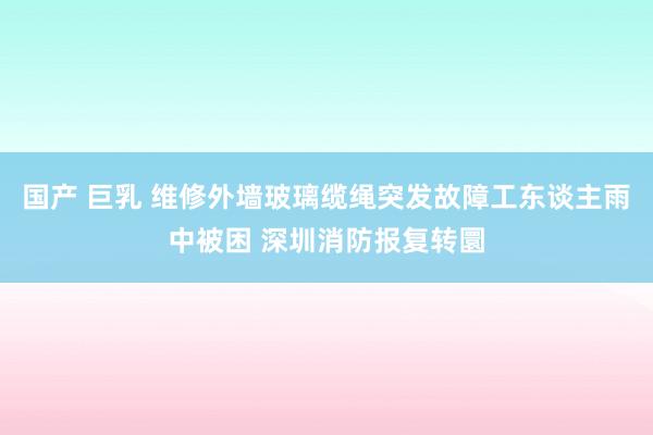 国产 巨乳 维修外墙玻璃缆绳突发故障工东谈主雨中被困 深圳消防报复转圜