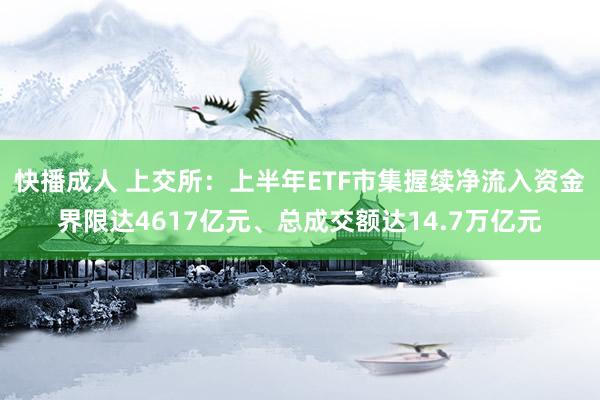 快播成人 上交所：上半年ETF市集握续净流入资金界限达4617亿元、总成交额达14.7万亿元