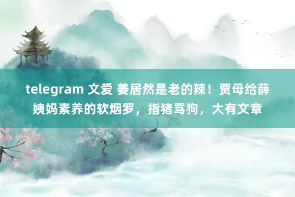 telegram 文爱 姜居然是老的辣！贾母给薛姨妈素养的软烟罗，指猪骂狗，大有文章