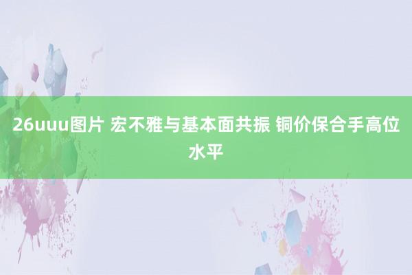 26uuu图片 宏不雅与基本面共振 铜价保合手高位水平