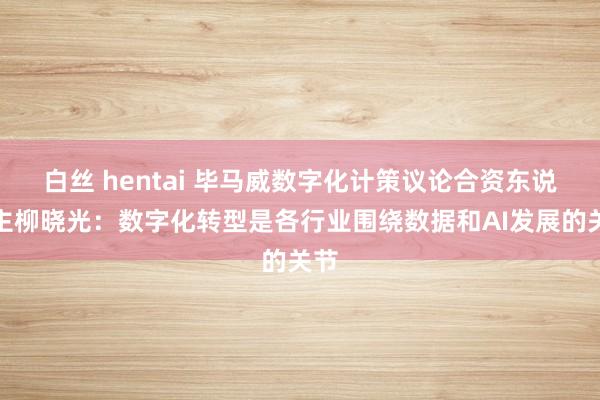 白丝 hentai 毕马威数字化计策议论合资东说念主柳晓光：数字化转型是各行业围绕数据和AI发展的关节