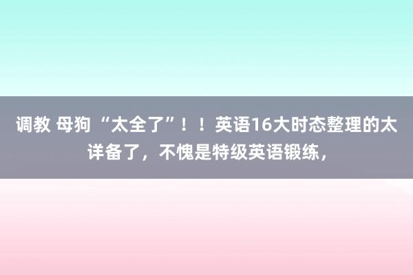 调教 母狗 “太全了”！！英语16大时态整理的太详备了，不愧是特级英语锻练，