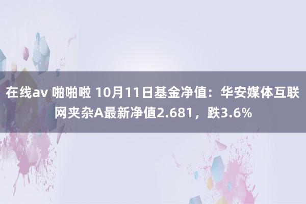 在线av 啪啪啦 10月11日基金净值：华安媒体互联网夹杂A最新净值2.681，跌3.6%