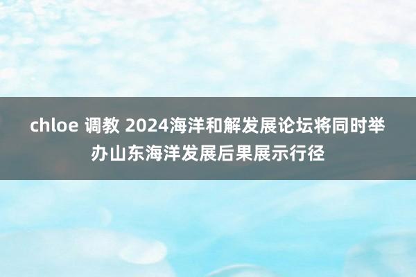 chloe 调教 2024海洋和解发展论坛将同时举办山东海洋发展后果展示行径