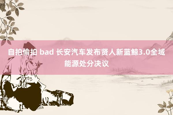 自拍偷拍 bad 长安汽车发布贤人新蓝鲸3.0全域能源处分决议