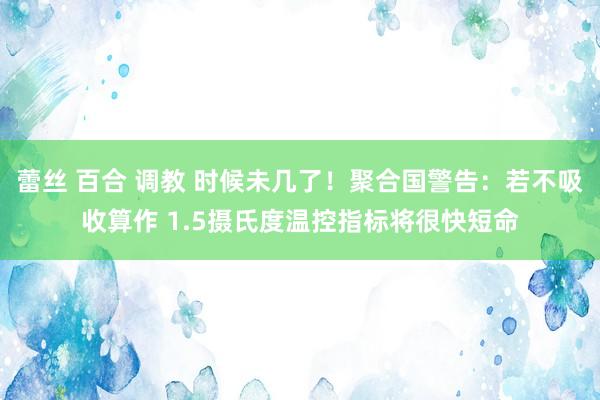 蕾丝 百合 调教 时候未几了！聚合国警告：若不吸收算作 1.5摄氏度温控指标将很快短命