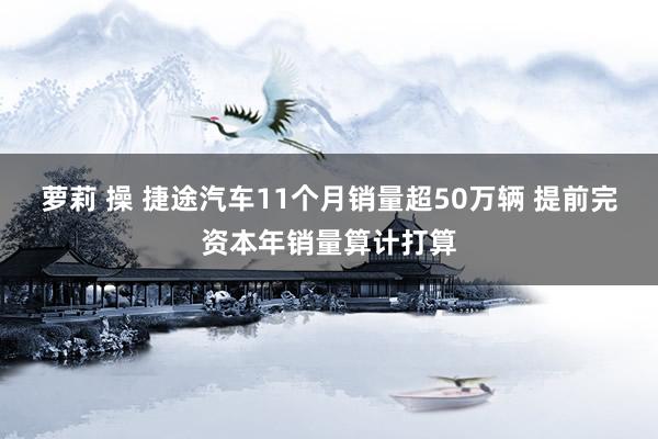 萝莉 操 捷途汽车11个月销量超50万辆 提前完资本年销量算计打算