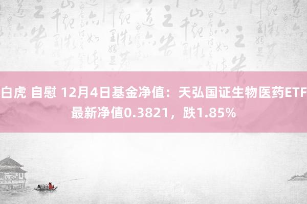 白虎 自慰 12月4日基金净值：天弘国证生物医药ETF最新净值0.3821，跌1.85%