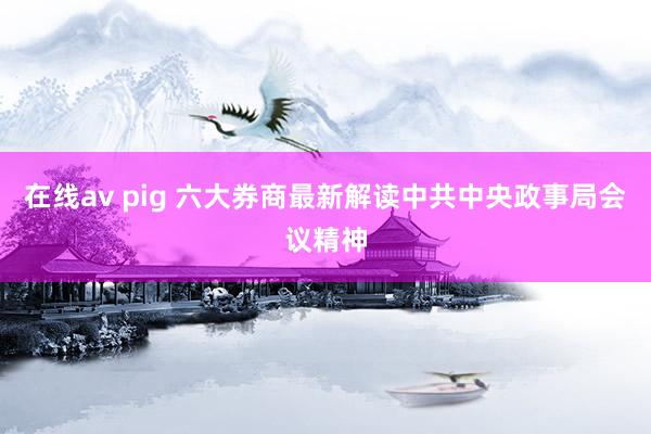 在线av pig 六大券商最新解读中共中央政事局会议精神