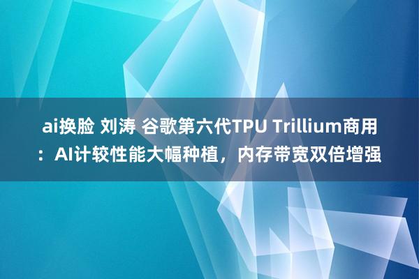 ai换脸 刘涛 谷歌第六代TPU Trillium商用：AI计较性能大幅种植，内存带宽双倍增强