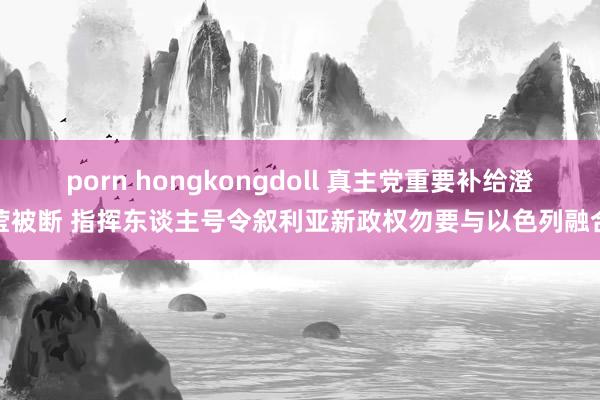 porn hongkongdoll 真主党重要补给澄莹被断 指挥东谈主号令叙利亚新政权勿要与以色列融合