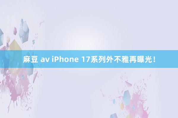 麻豆 av iPhone 17系列外不雅再曝光！