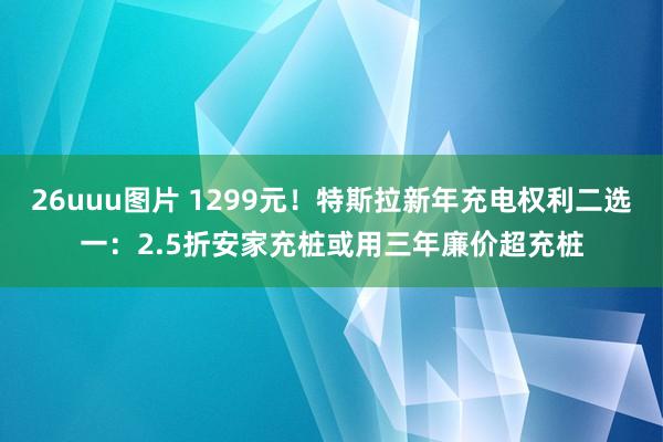 26uuu图片 1299元！特斯拉新年充电权利二选一：2.5折安家充桩或用三年廉价超充桩